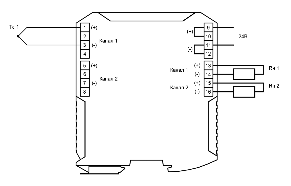 ЛПА-151-201 Схема подключения  с разветвлением сигнала