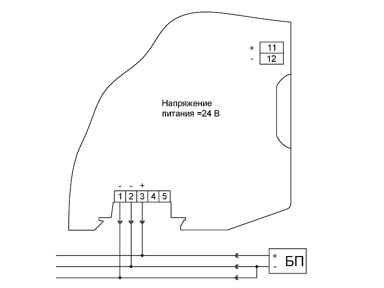 ЛПА-350 Подключение питания через шину T-BUS