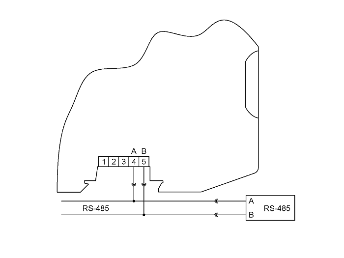 ЛПА-350 Подключение к интерфейсу RS-485 через шину T-BUS